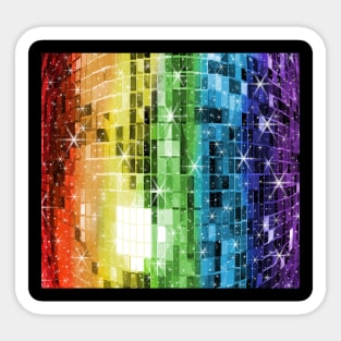 Twinkle Rainbow Disco Ball Pattern Sticker